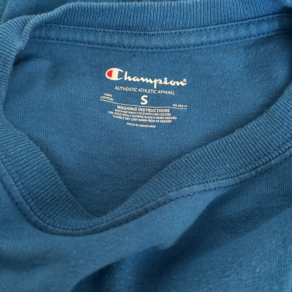 Champion Authentic Athletic Apparel Blue Short Sleeves Tee Big Sky Montana Men S